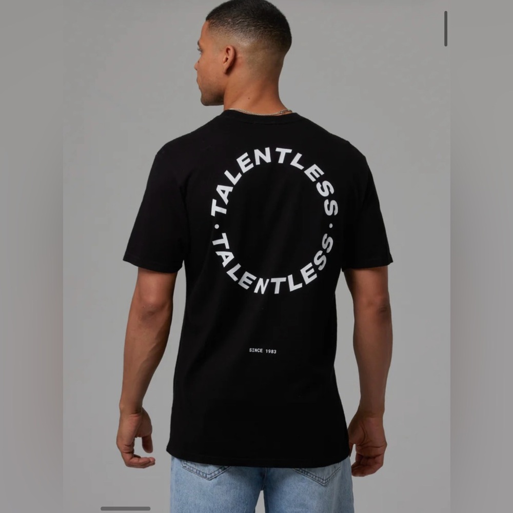 TALENTLESS Black Circle Logo Short Sleeve Tee